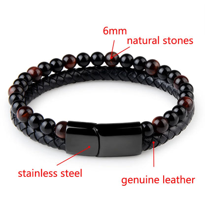 StoneCraft Leather Braided Bracelet