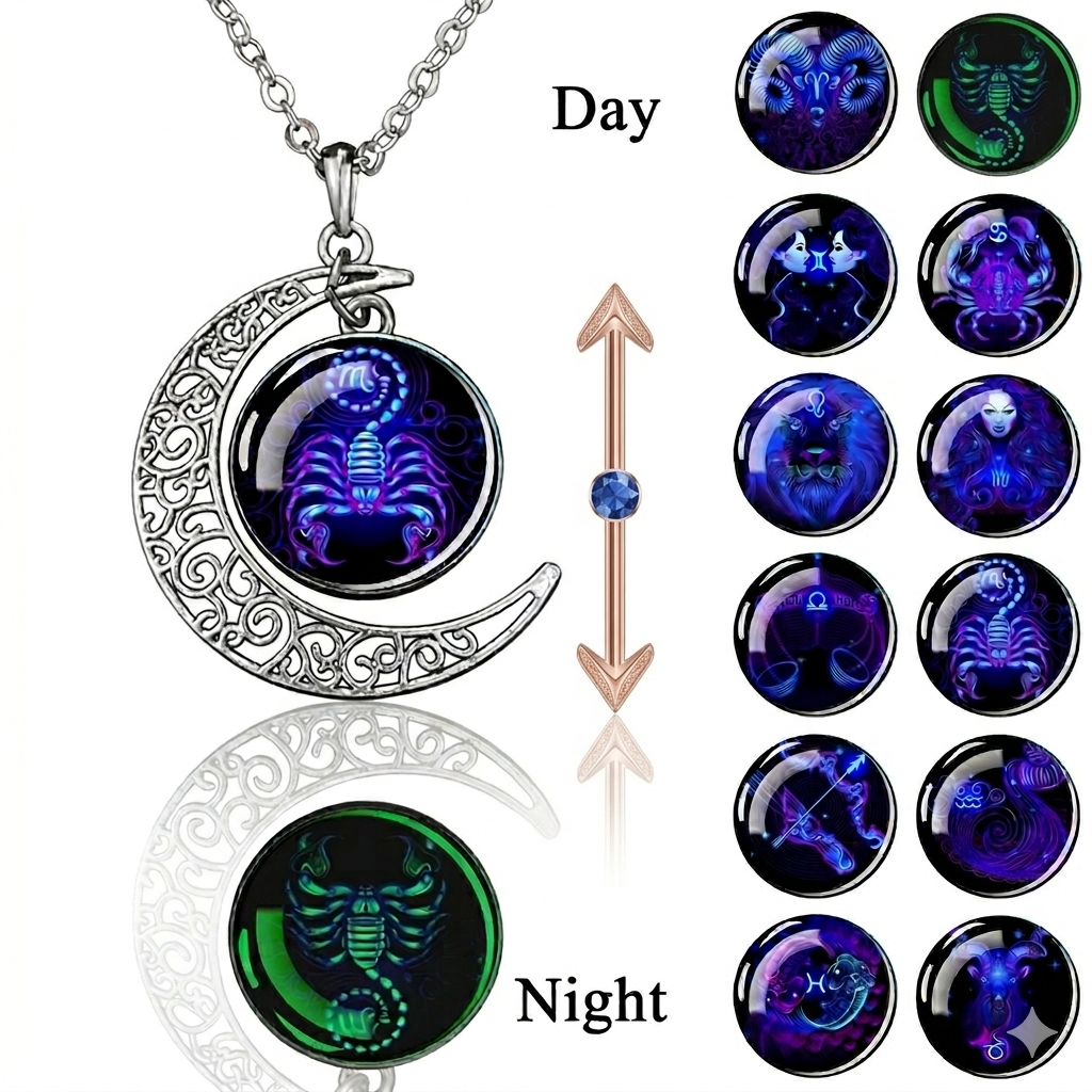 Zodiac Glow Pendant Necklaces