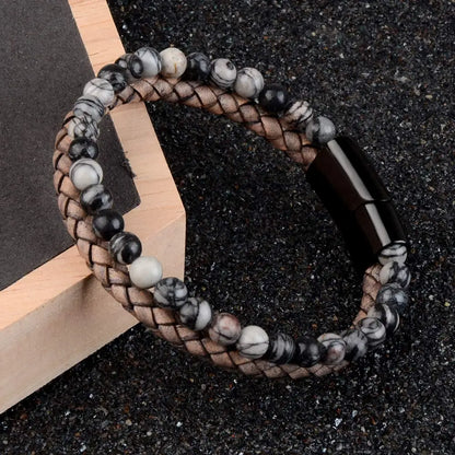 StoneCraft Leather Braided Bracelet