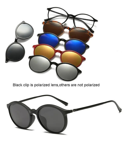 FlexiShade™ 6-in-1 Magnetic Clip-On Sunglasses
