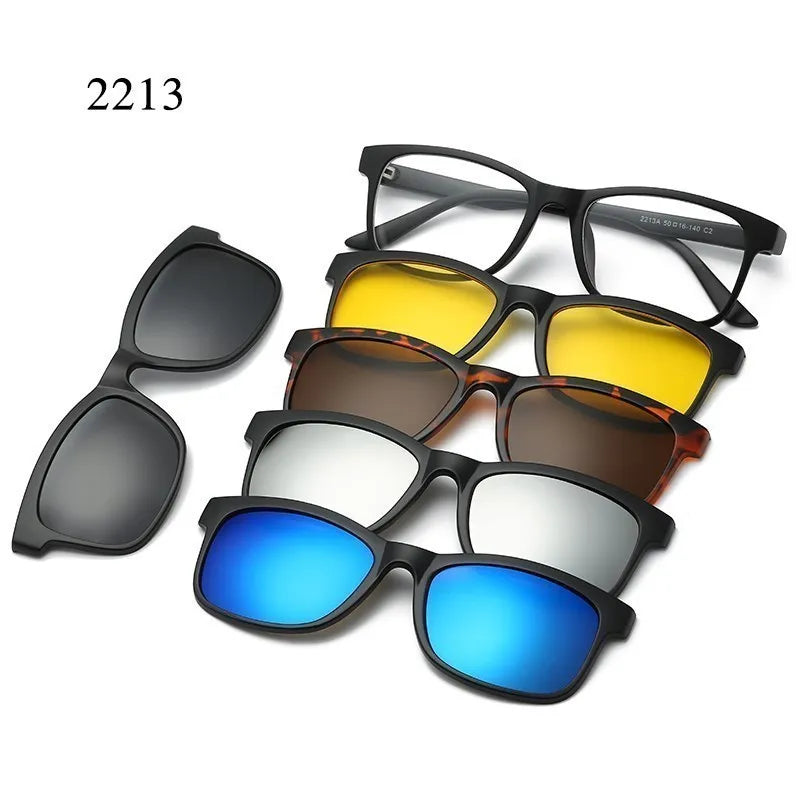 FlexiShade™ 6-in-1 Magnetic Clip-On Sunglasses