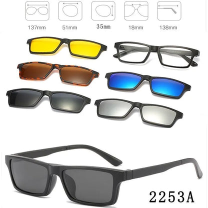 FlexiShade™ 6-in-1 Magnetic Clip-On Sunglasses