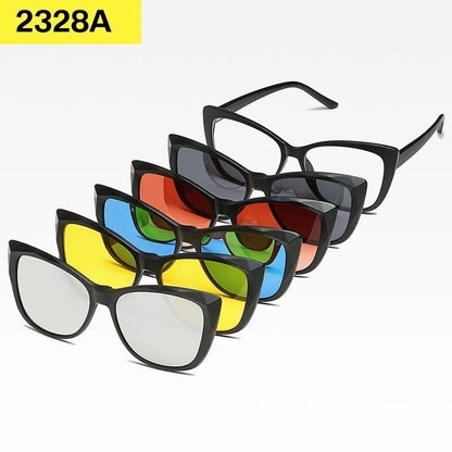 FlexiShade™ 6-in-1 Magnetic Clip-On Sunglasses