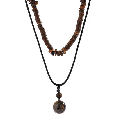 Vintage Stone Duo Necklace Set